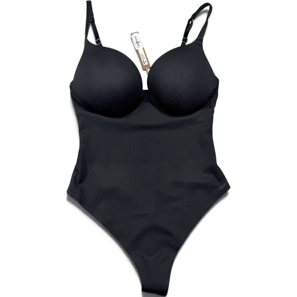 NWT SKIMS Ultimate Body Push-Up Thong Bodysuit Size M Black Shapewear - Picture 2 of 6